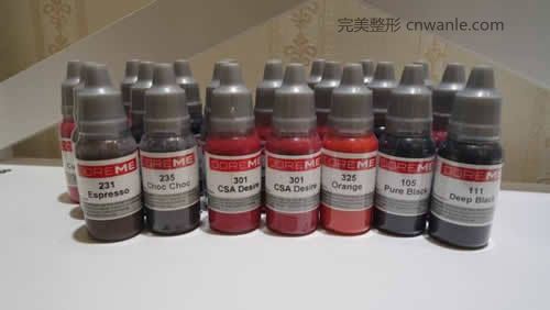 半永久紋繡使用色料展示